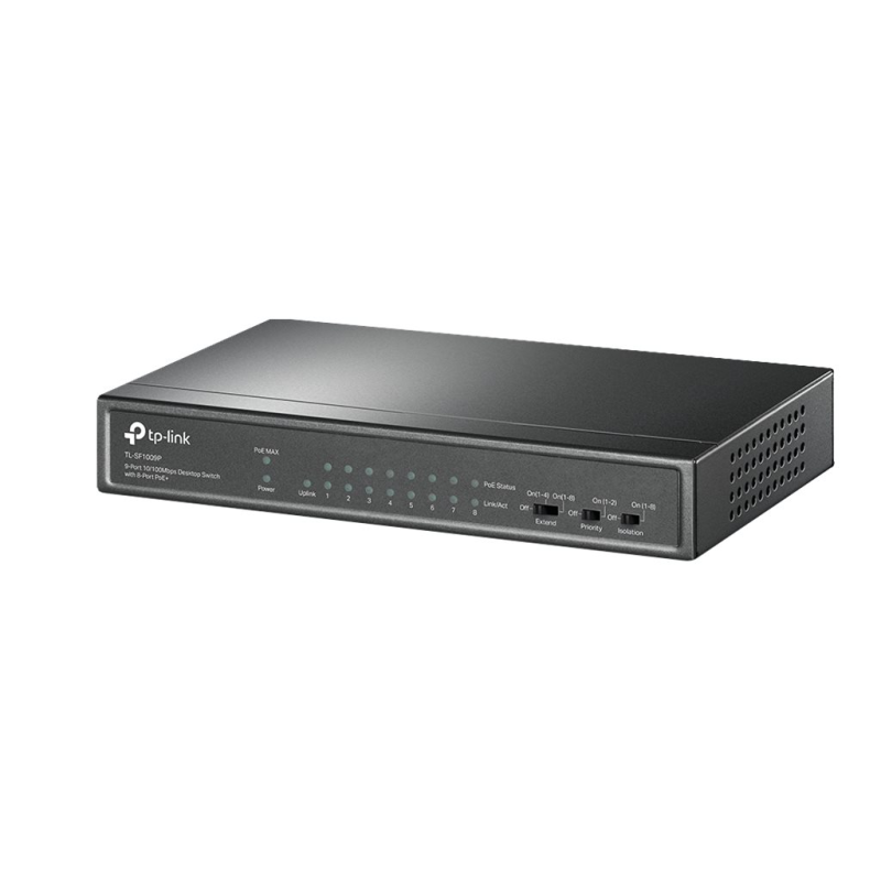TP-Link TL-SF1009P 9-Port Fast Ethernet PoE Switch mit 8 PoE+ Ports