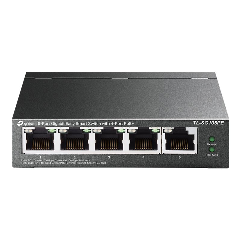 TP-Link TL-SG105PE 5-Port Gigabit Managed LAN PoE Switch mit 4 PoE+ Ports (2.Wahl)