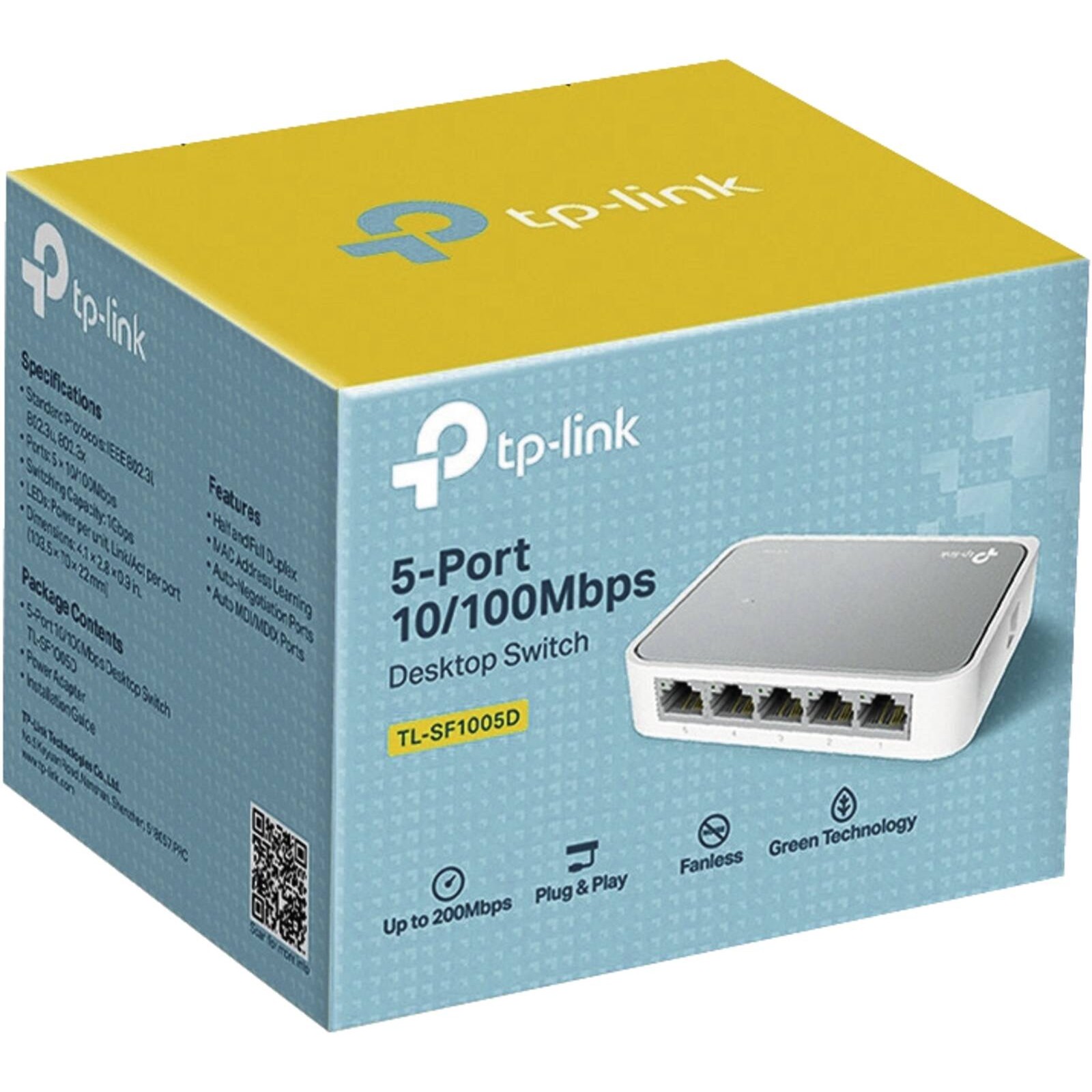 TP-Link TL-SF1005D 5-Port Fast Ethernet Switch weiß