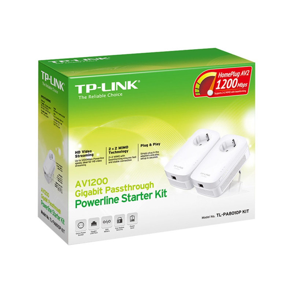 TP-Link TL-PA8010P KIT 1300Mbit/s Powerline Adapter Set weiß