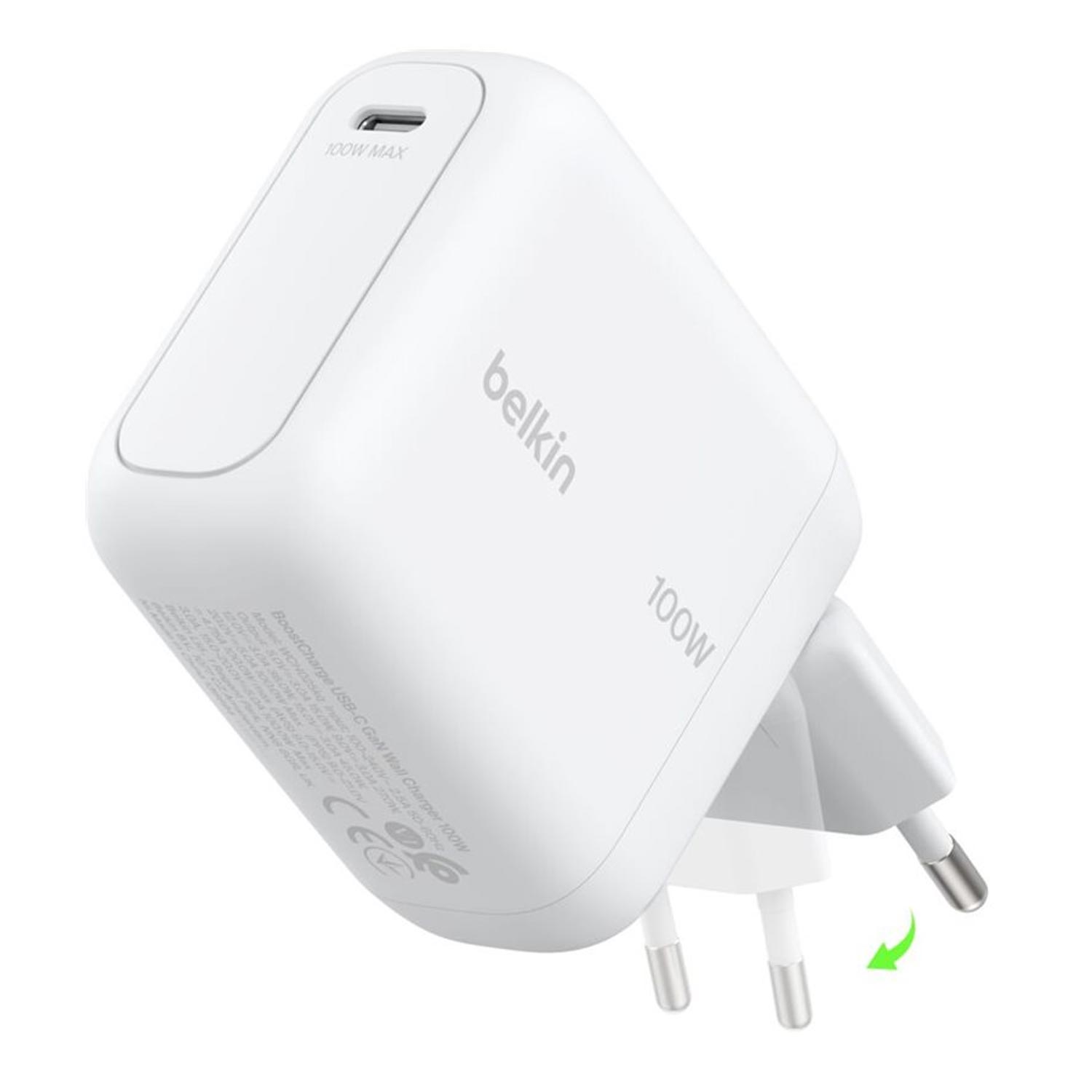 Belkin BoostCharge 100W GaN USB-C Ladegerät FastCharge weiß