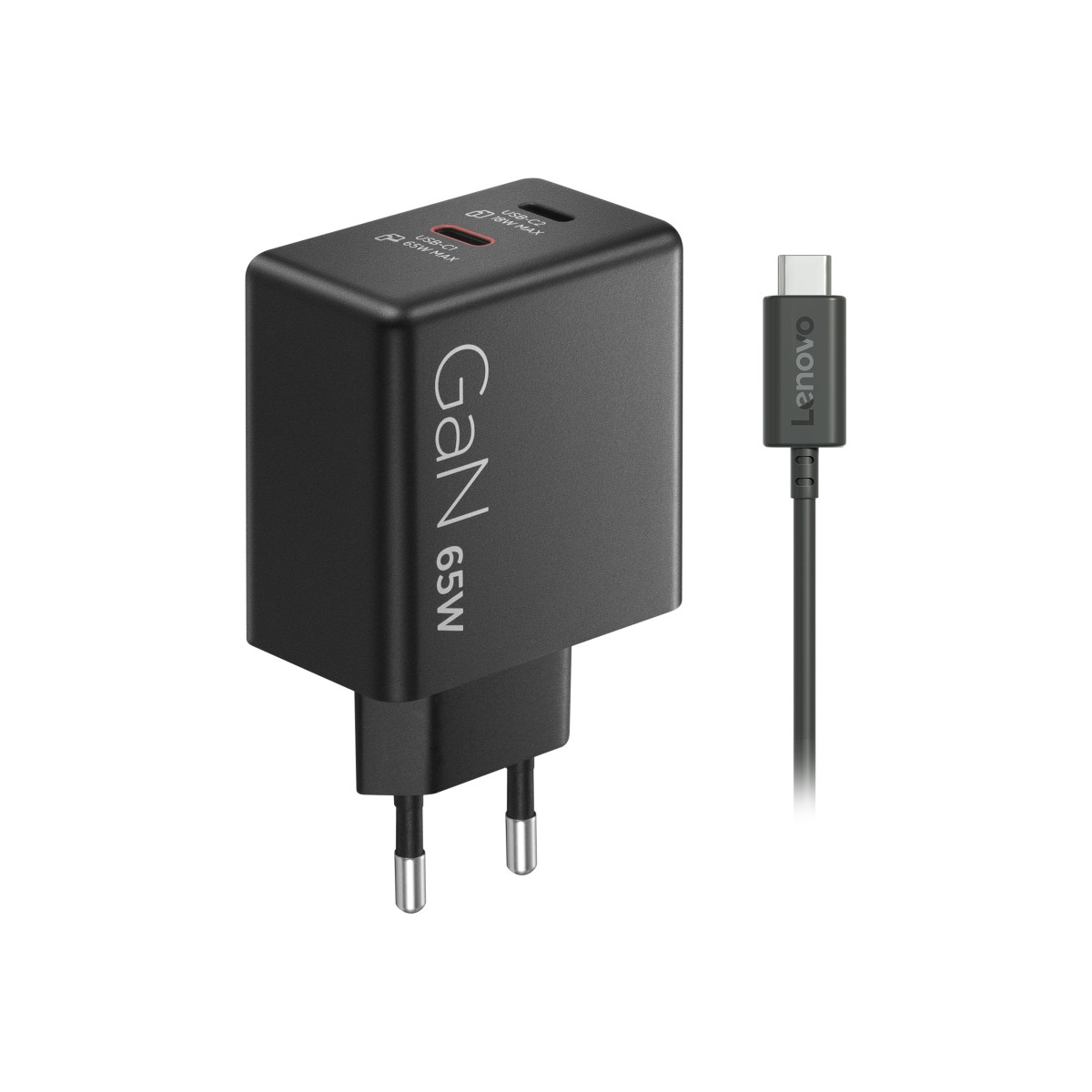 Lenovo 65W GaN 2-Port USB-C Netzteil schwarz