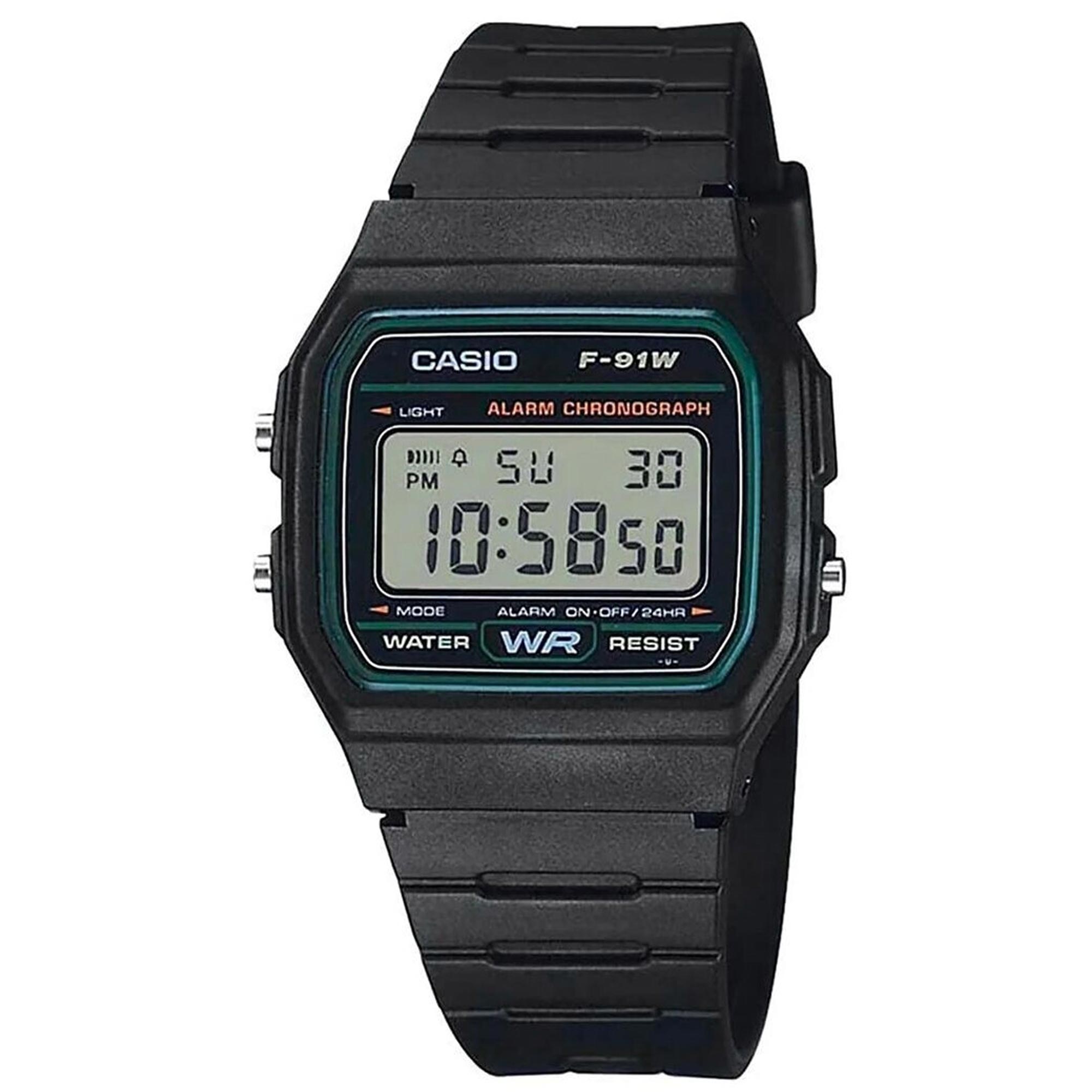 Casio Collection F-91W Digital-Armbanduhr schwarz