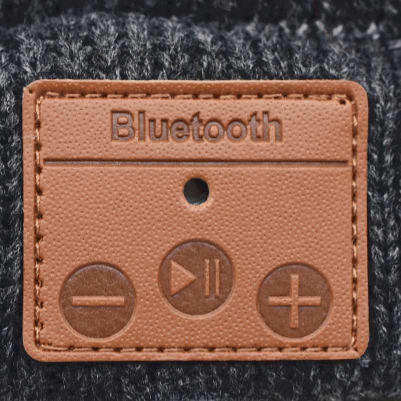 Leicke Music Beanie Bluetooth-Kopfhörer Mütze dunkelgrau