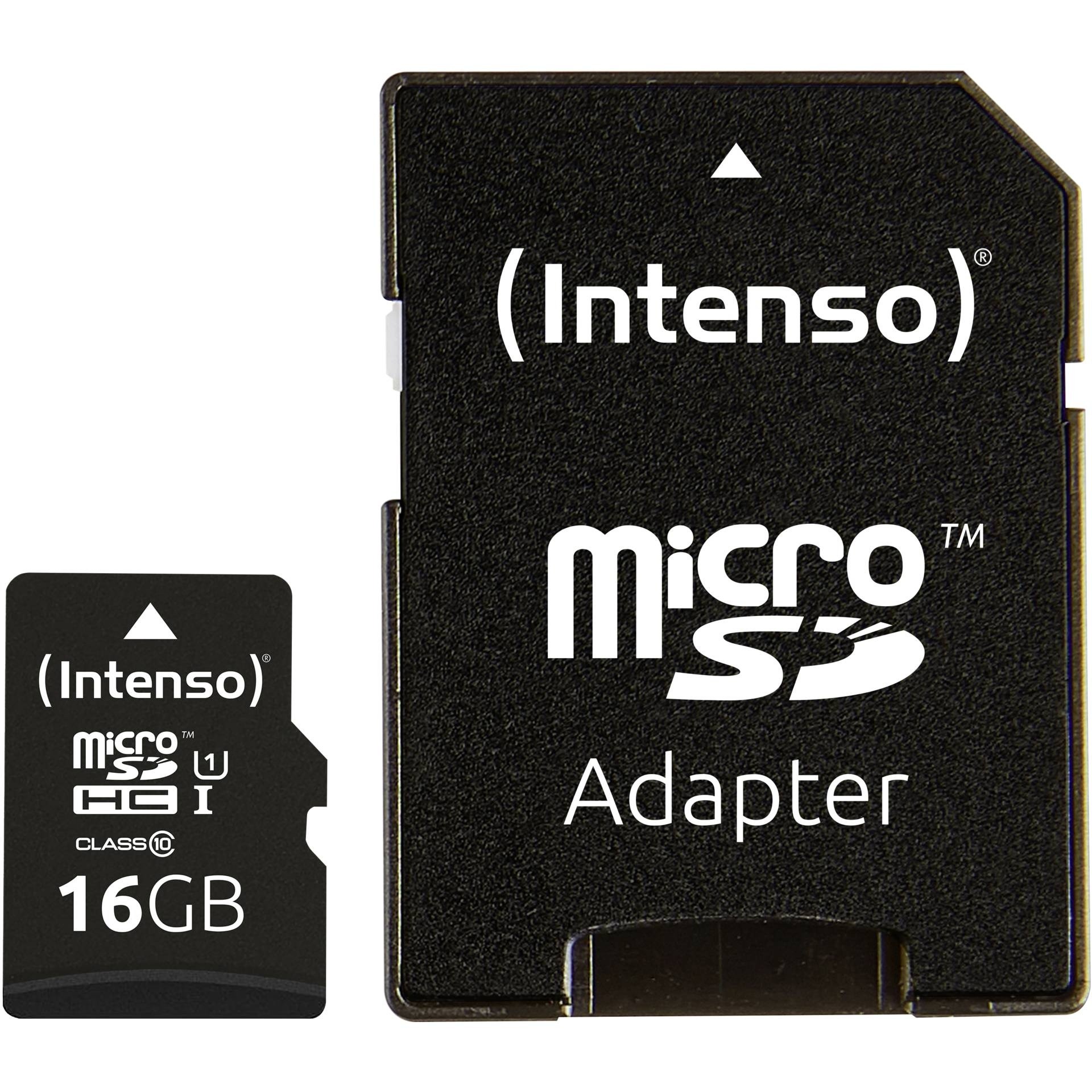 Intenso Premium Class 10 UHS-I microSDHC-Speicherkarte 16GB schwarz
