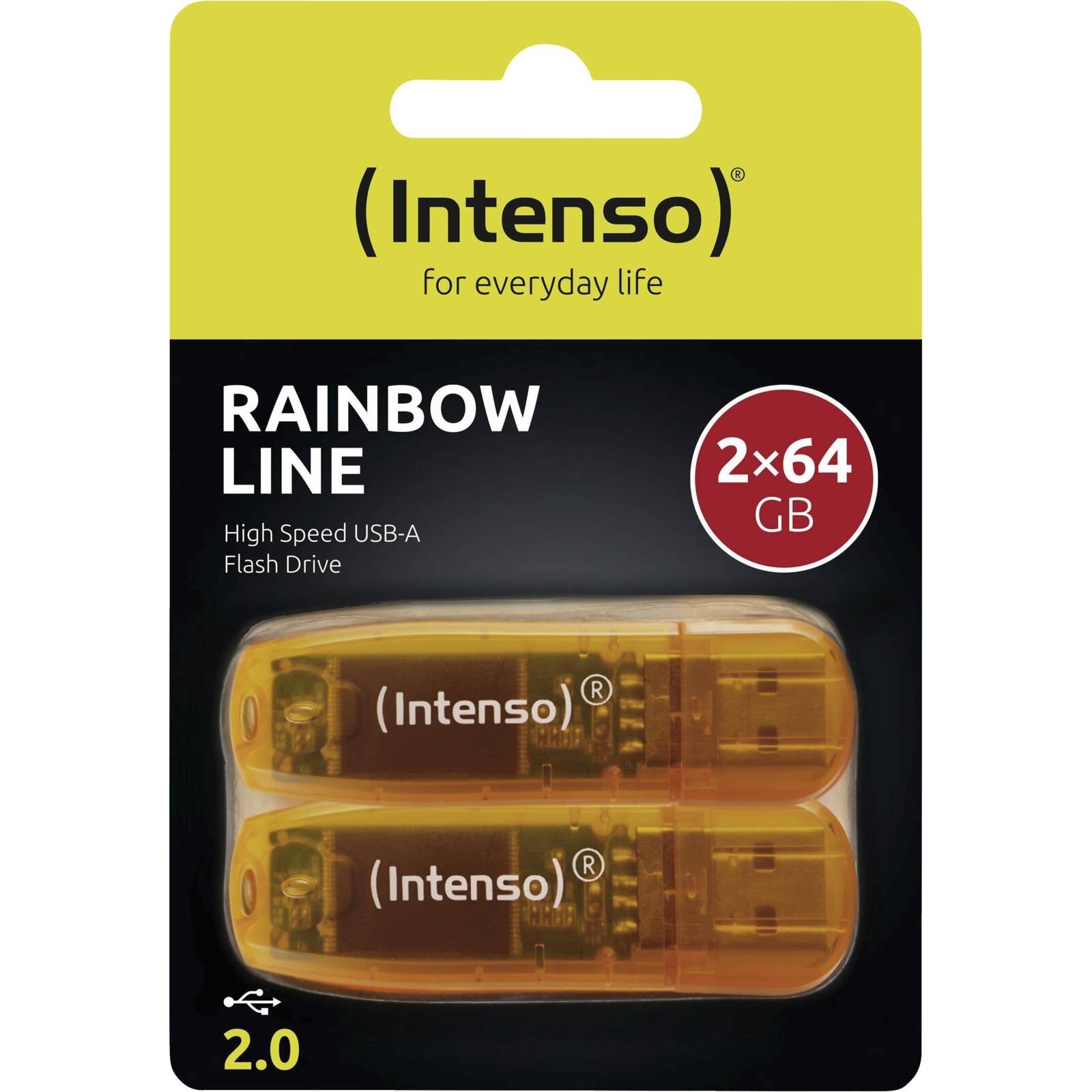 Intenso Rainbow Line USB 2.0 USB-Stick 2x 64GB orange