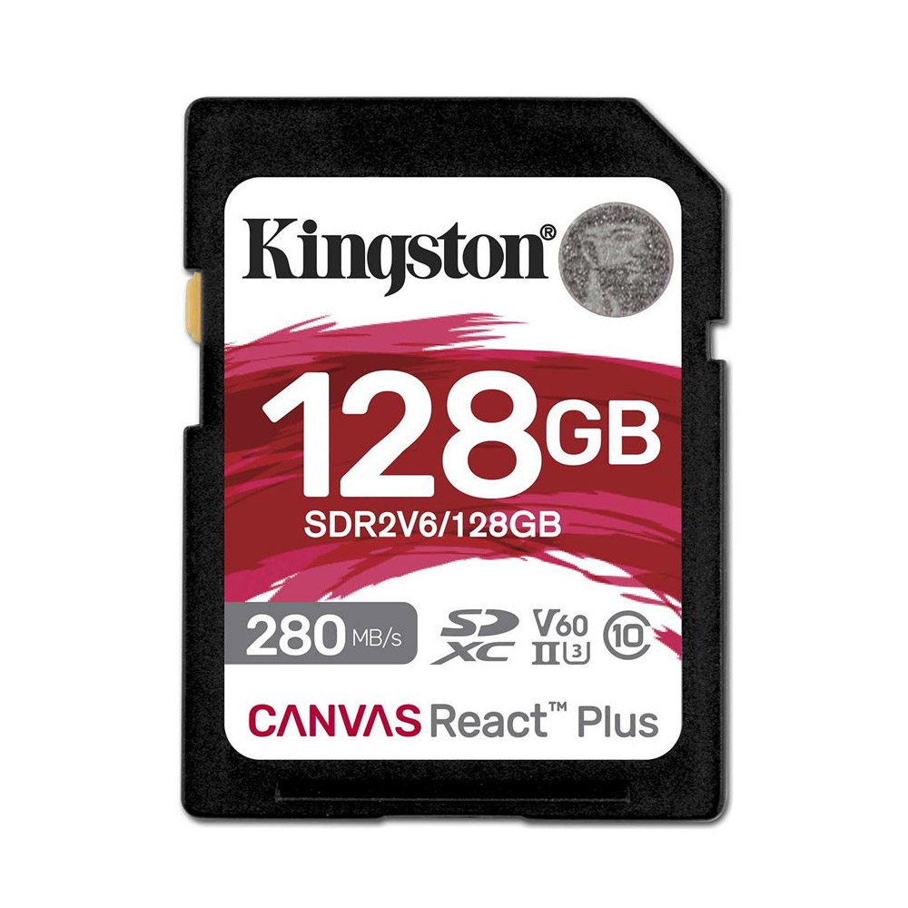 Kingston Canvas React Plus V60 SD 128GB SDXC UHS-II 280R/100W U3 V60