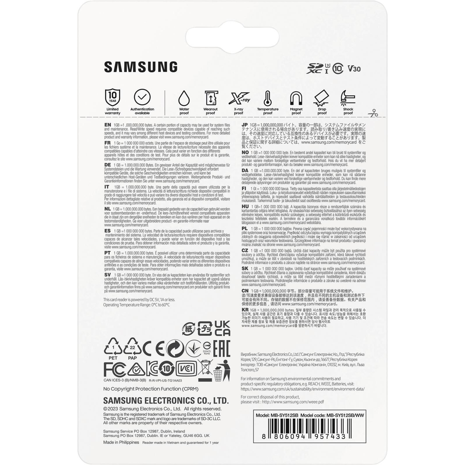 Samsung PRO Ultimate MB-SY512SB SDXC UHS-I V30 Speicherkarte 512GB