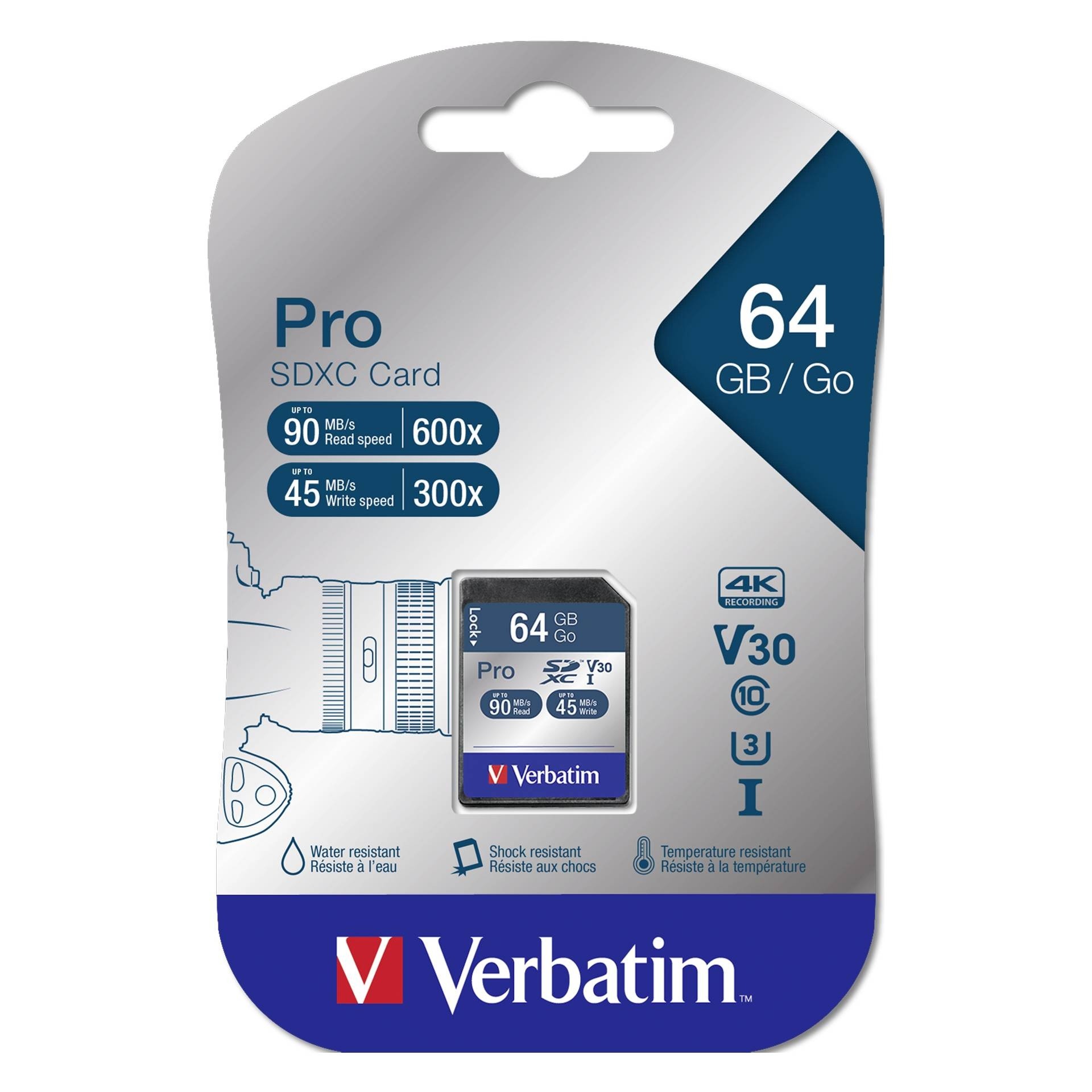 Verbatim Pro U3 SDXC-Speicherkarte 64GB schwarz