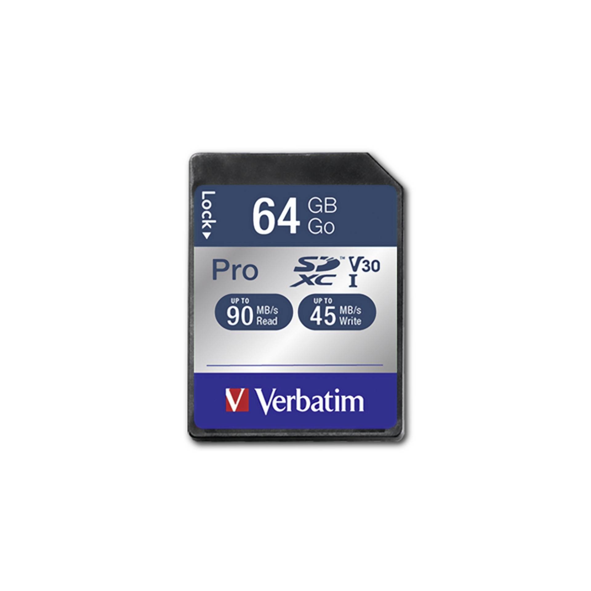 Verbatim Pro U3 SDXC-Speicherkarte 64GB schwarz