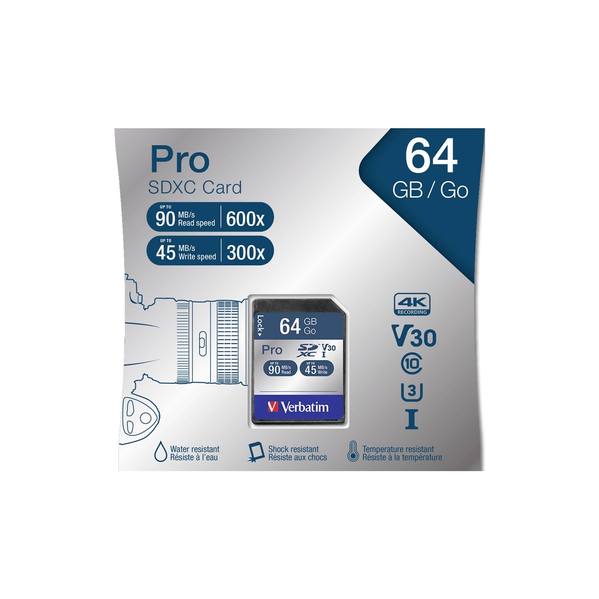 Verbatim Pro U3 SDXC-Speicherkarte 64GB schwarz