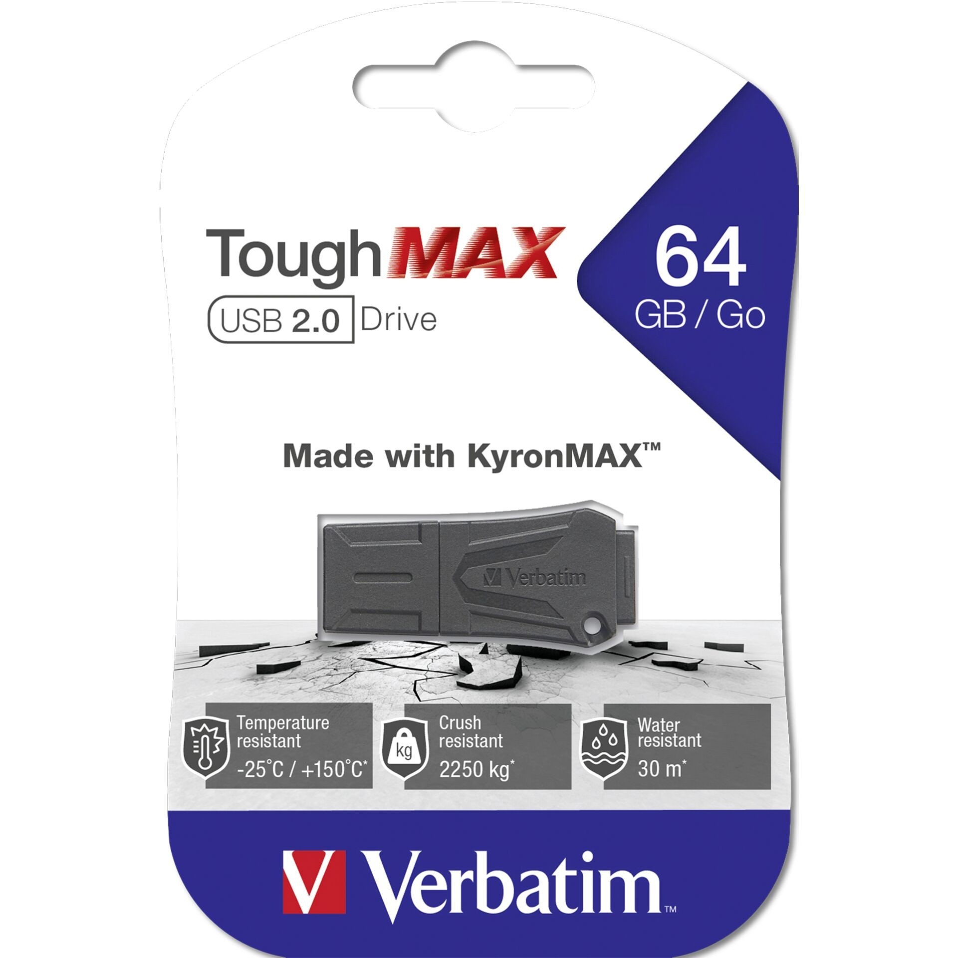 Verbatim ToughMAX USB-2.0-Stick 64GB schwarz