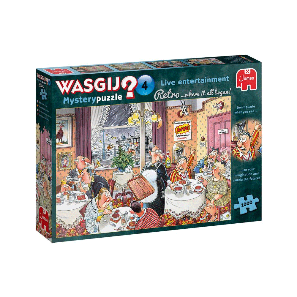Jumbo Wasgij Retro Mystery 4 - Live-Unterhaltung! 1000 Teile Puzzle (19177)