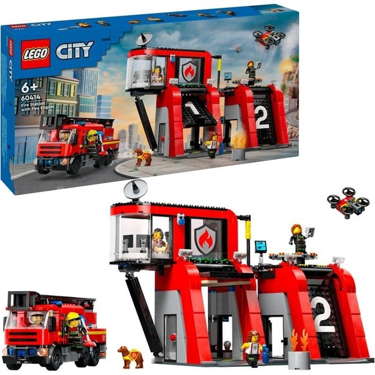 LEGO City - Feuerwehrstation mit Drehleiterfahrzeug (60414)