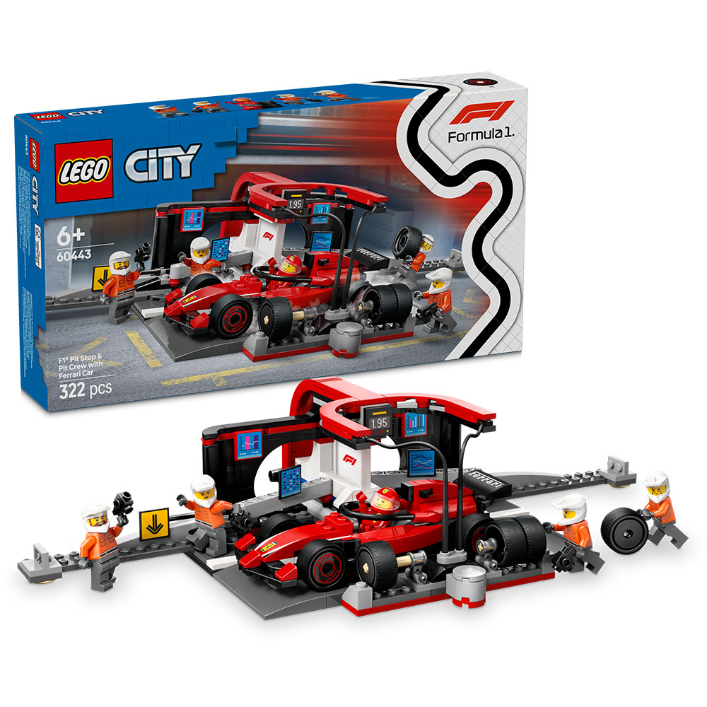 LEGO City - F1 Boxenstopp mit Boxencrew und Ferrari Flitzer (60443)
