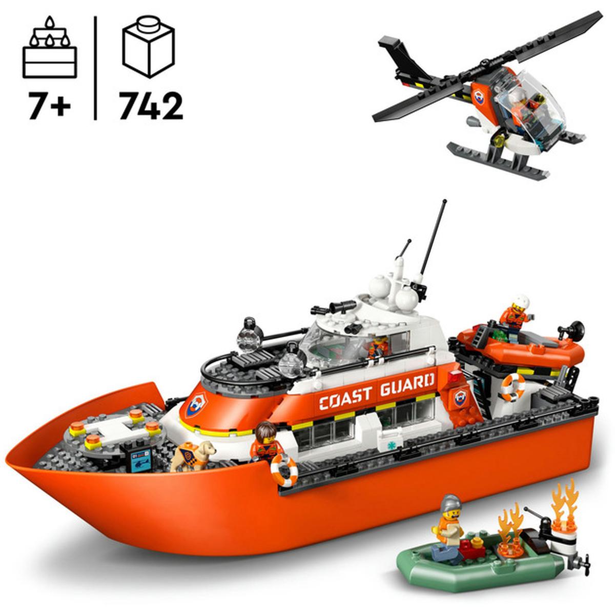 LEGO City - Das Seenotrettungsboot und der Küstenwachen-Hubschrauber (60504)