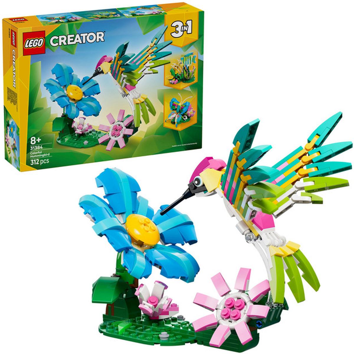 LEGO Creator 3-in-1 Wilde Tiere: Der farbenfrohe Kolibri (31384)