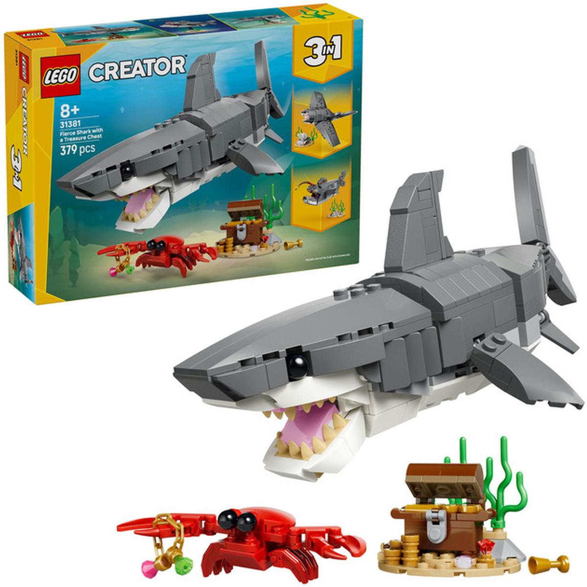 LEGO Creator 3-in-1 Wilder Hai mit Schatztruhe (31381)