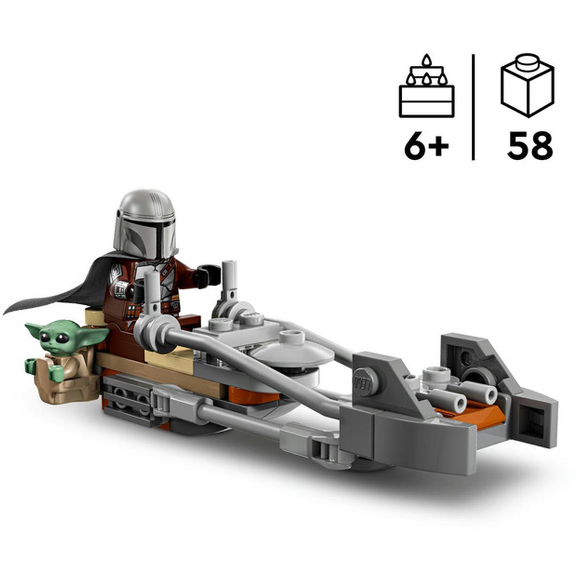 LEGO Star Wars Der Mandalorianer und Grogu auf ihrem Speeder Bike (75436)