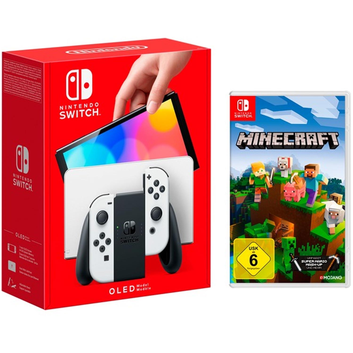 Nintendo Switch OLED-Modell weiss inkl. Minecraft