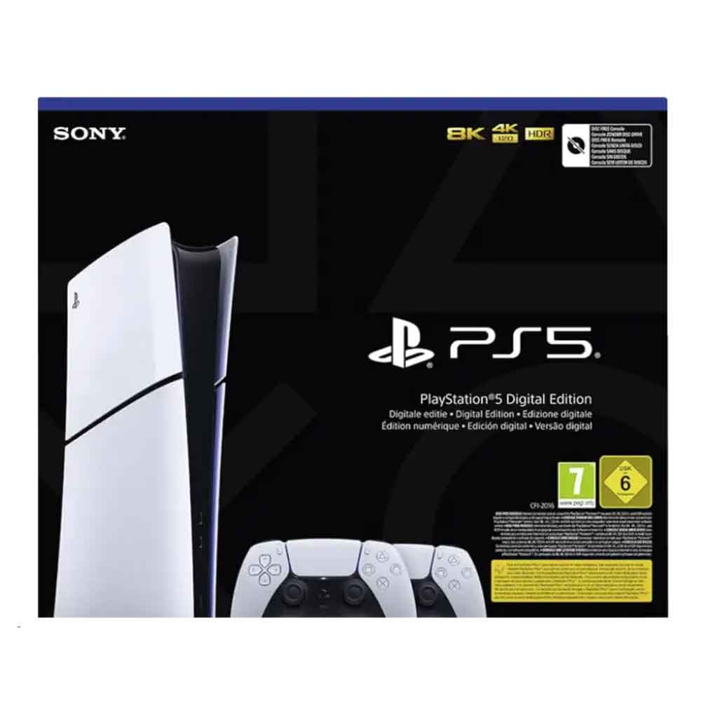 Sony PlayStation 5 (Slim) Digital Edition + 2x DualSense Wireless Controller