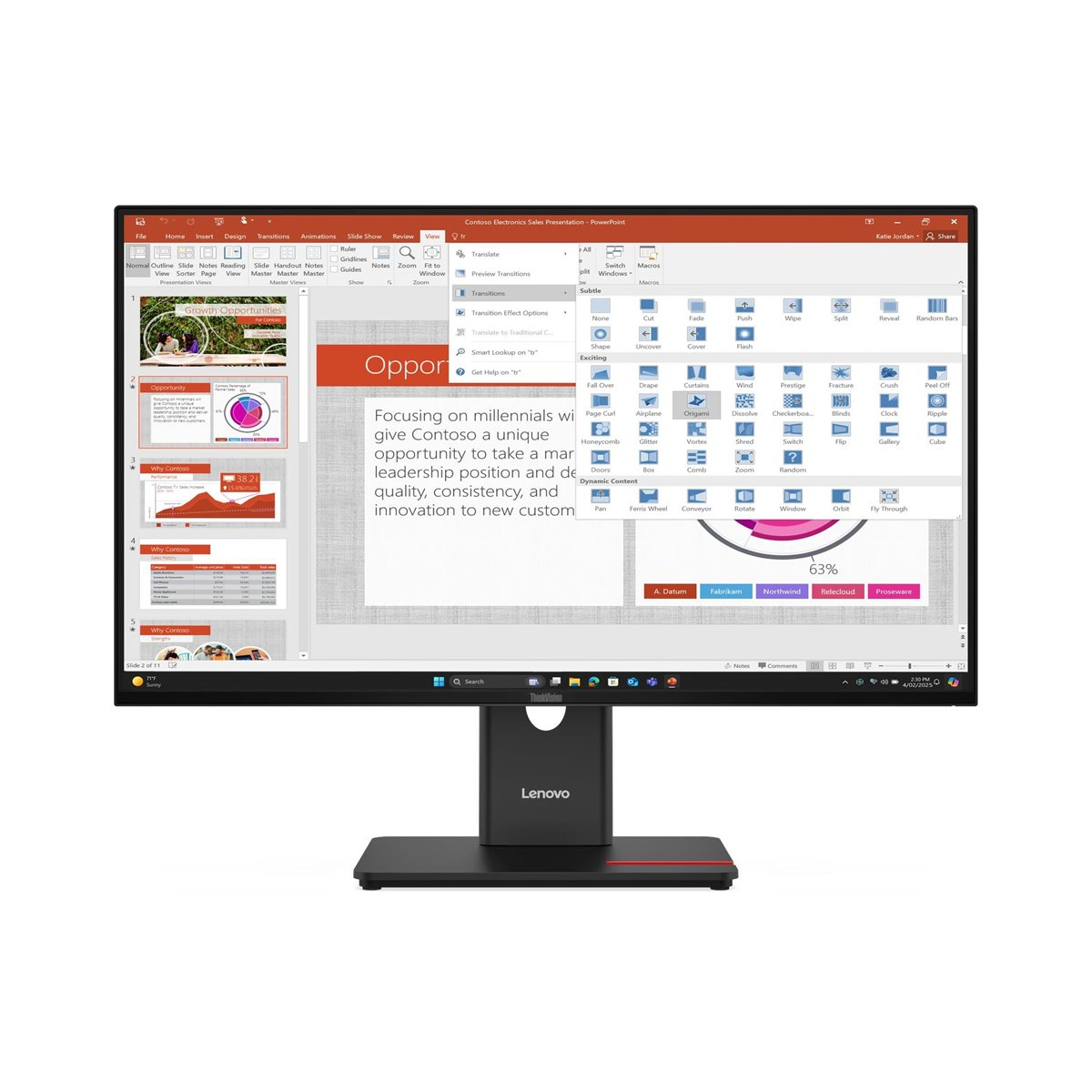 Lenovo ThinkVision T27-40 68,6 cm (27 Zoll) LED-Monitor