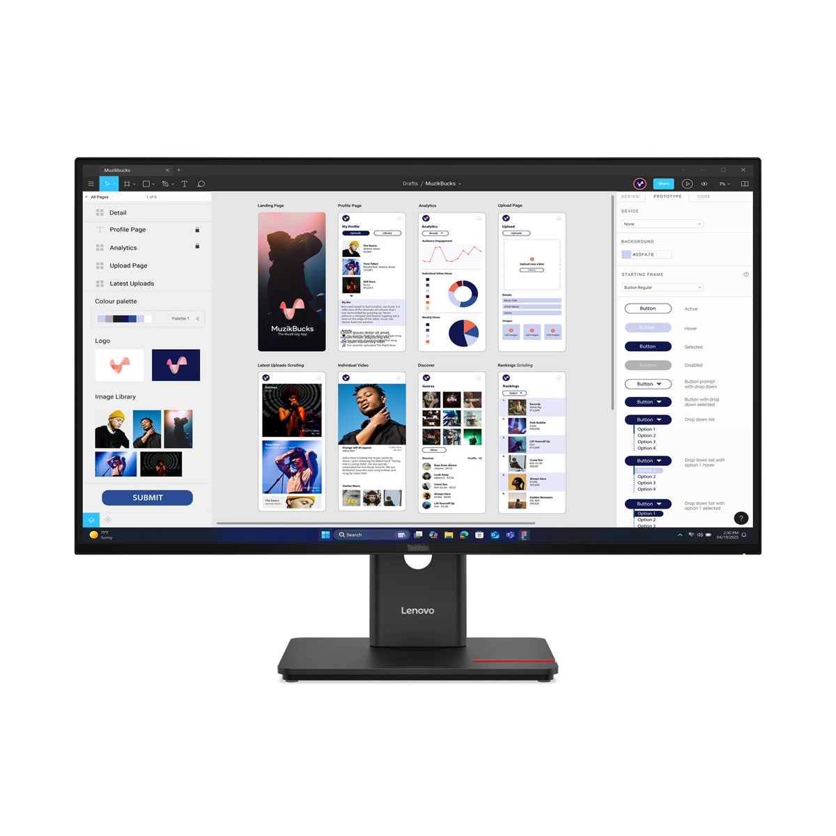 Lenovo ThinkVision T32UD-40 81,3 cm (32 Zoll) LED-Monitor