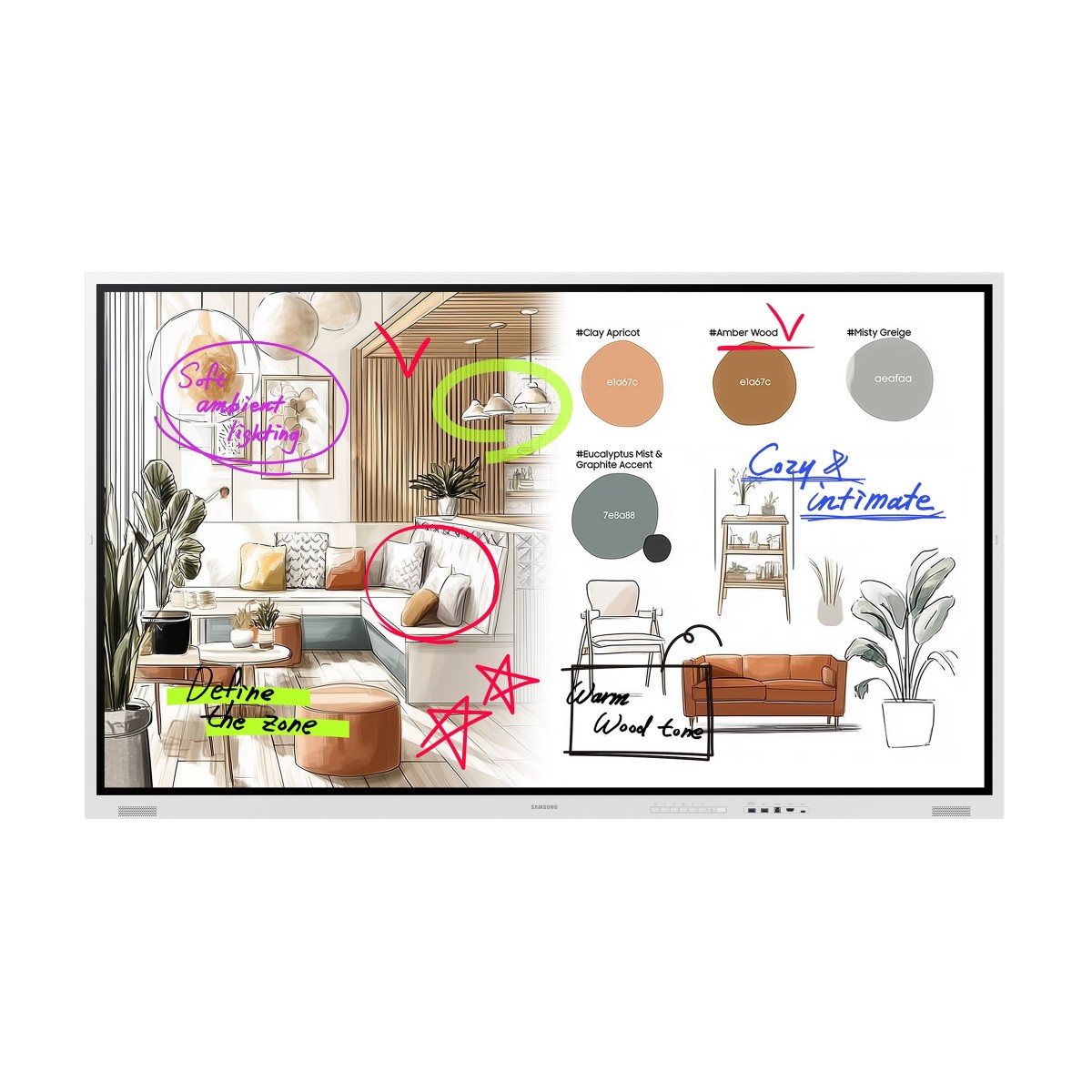 Samsung Flip WM75FX LH75WMFWLGCXEN 190,5 cm (75 Zoll) 4K Interactive Display