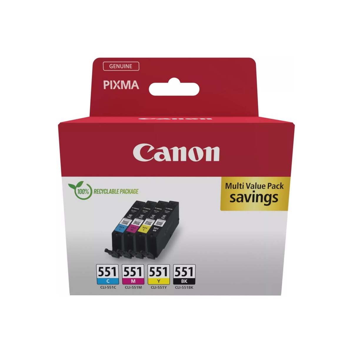 Canon&#x20;CLI-551&#x20;BK&#x2F;C&#x2F;M&#x2F;Y&#x20;Multipack&#x20;-&#x20;4er-Pack&#x20;-&#x20;Schwarz,&#x20;Gelb,&#x20;Cyan,&#x20;Magenta