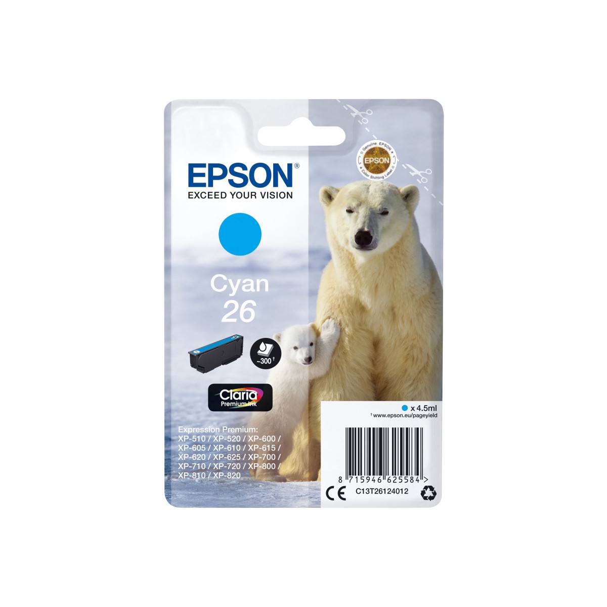 Epson 26 Tintenpatrone cyan