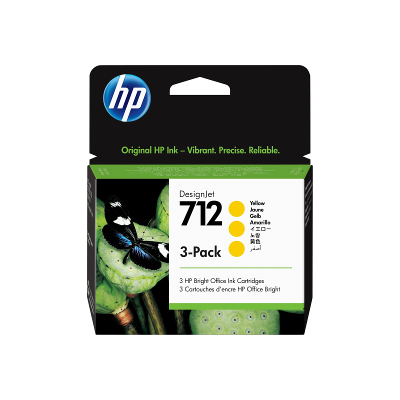 HP 712  3er-Pack Tinte gelb