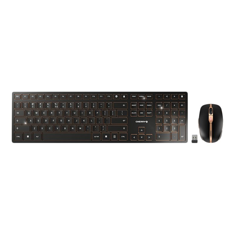 Cherry DW 9000 SLIM kabelloses Tastatur- und Maus-Set schwarz/bronze
