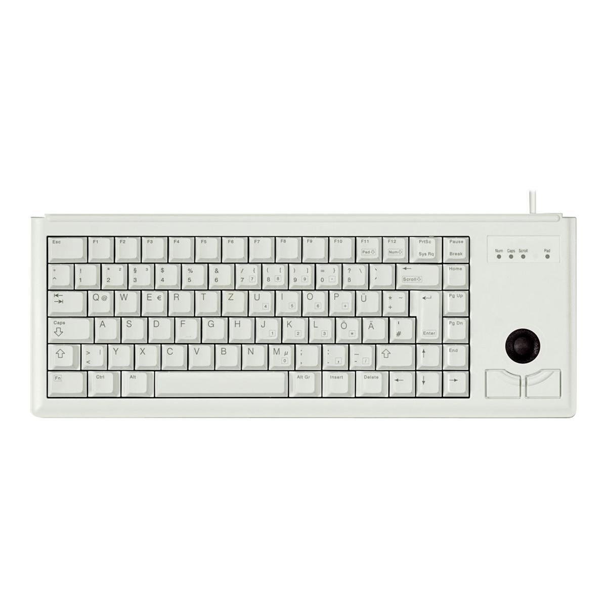Cherry G84-4400 Kompakttastatur mit Trackball grau