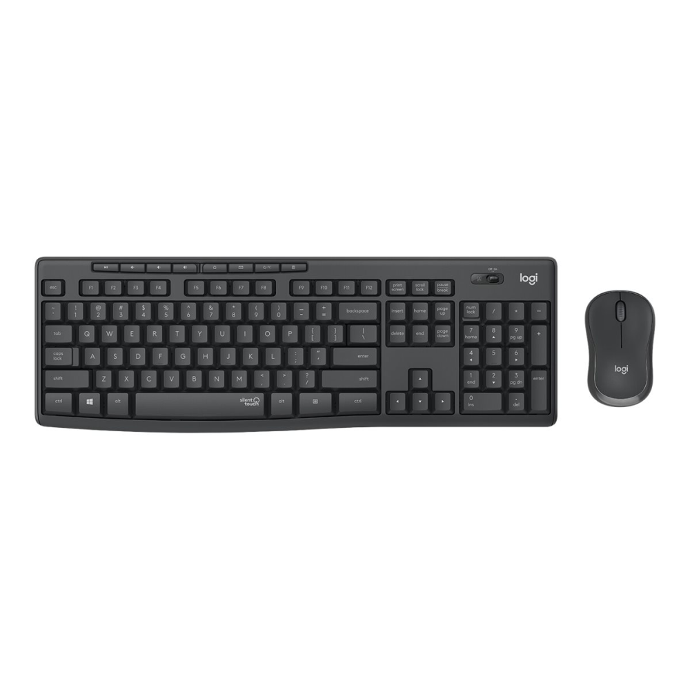 Logitech MK295 kabelloses Tastatur-Maus-Set mit SilentTouch-Technologie graphit