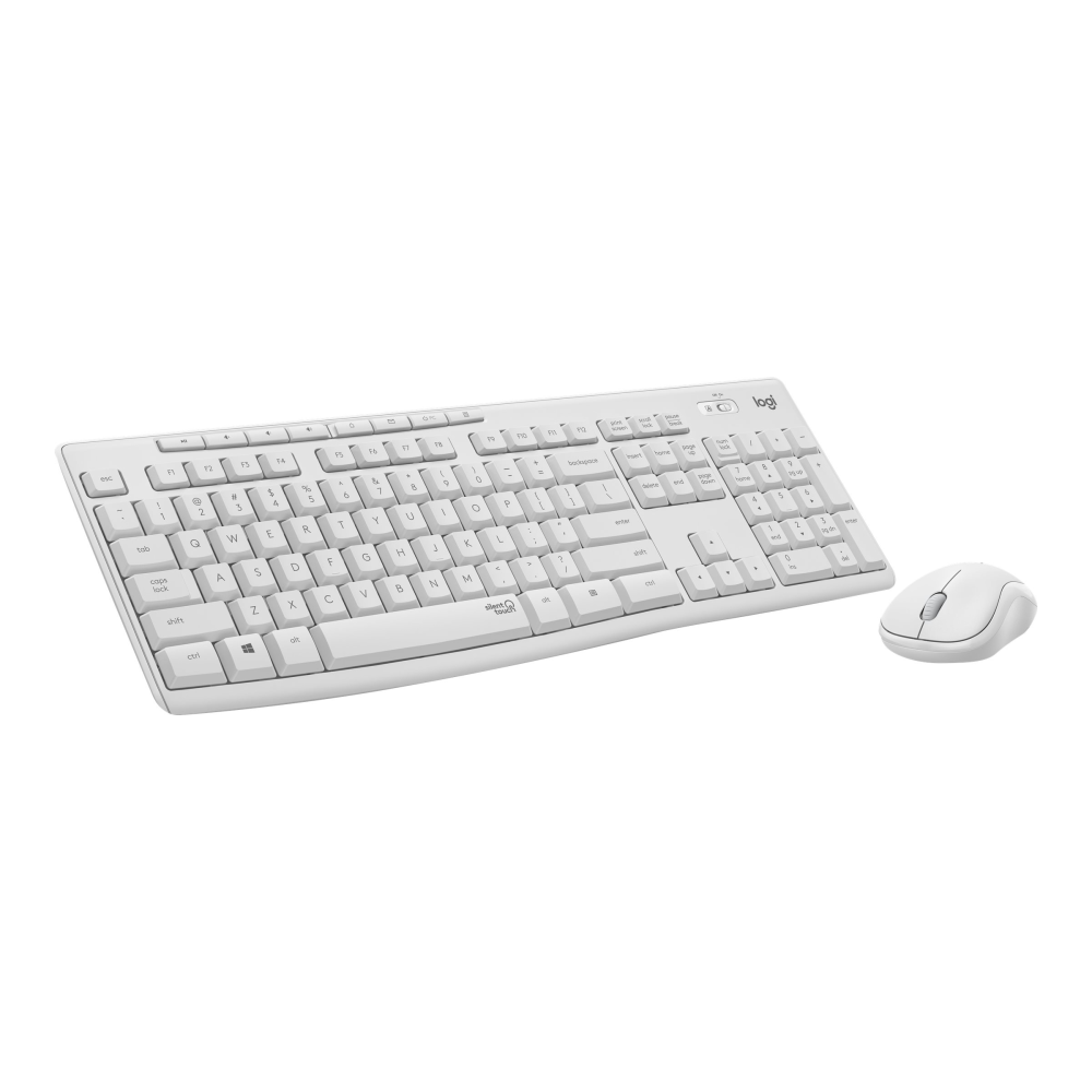 Logitech MK295 kabelloses Tastatur-Maus-Set mit SilentTouch-Technologie weiß