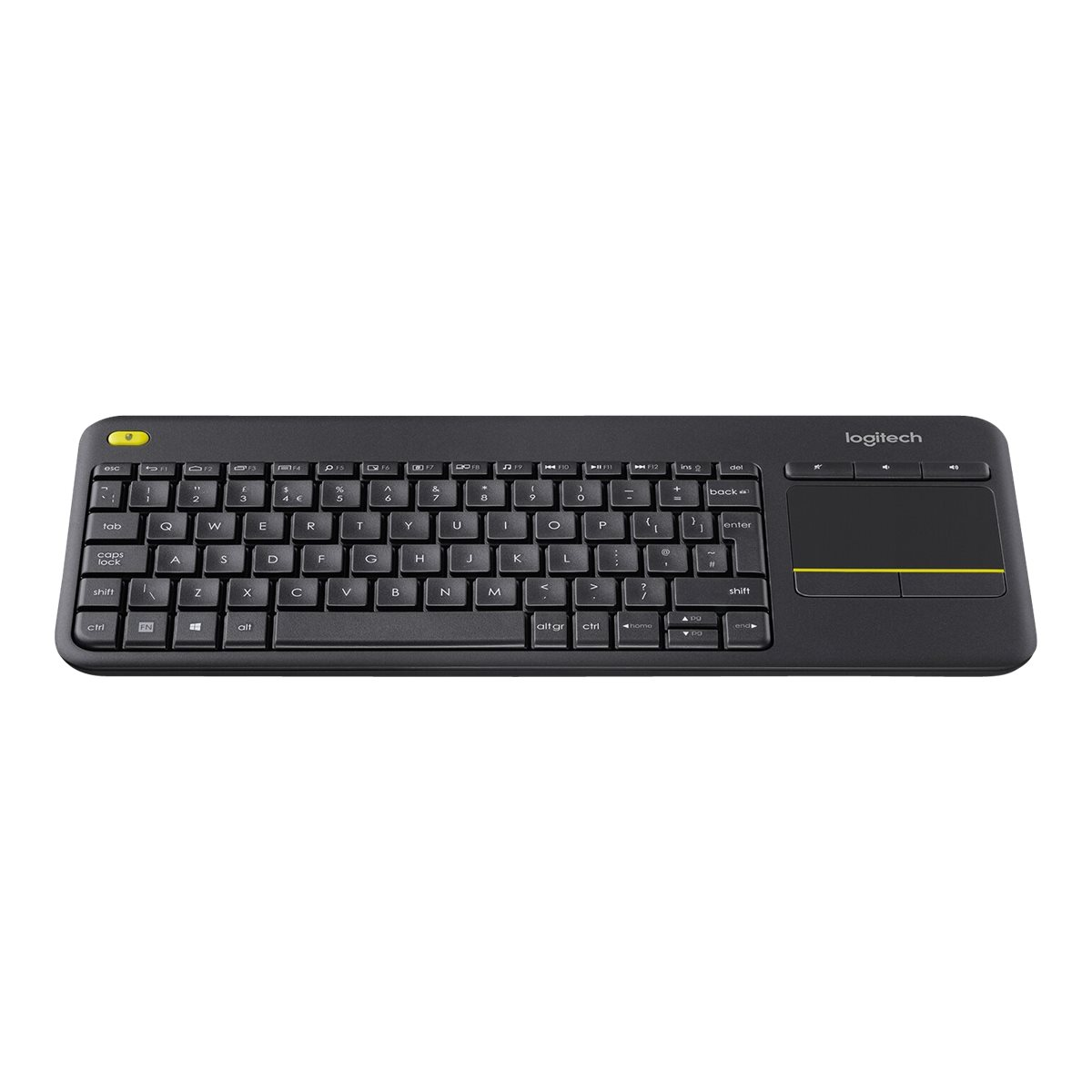 Logitech K400 Plus Kabellose Touch-TV-Tastatur schwarz