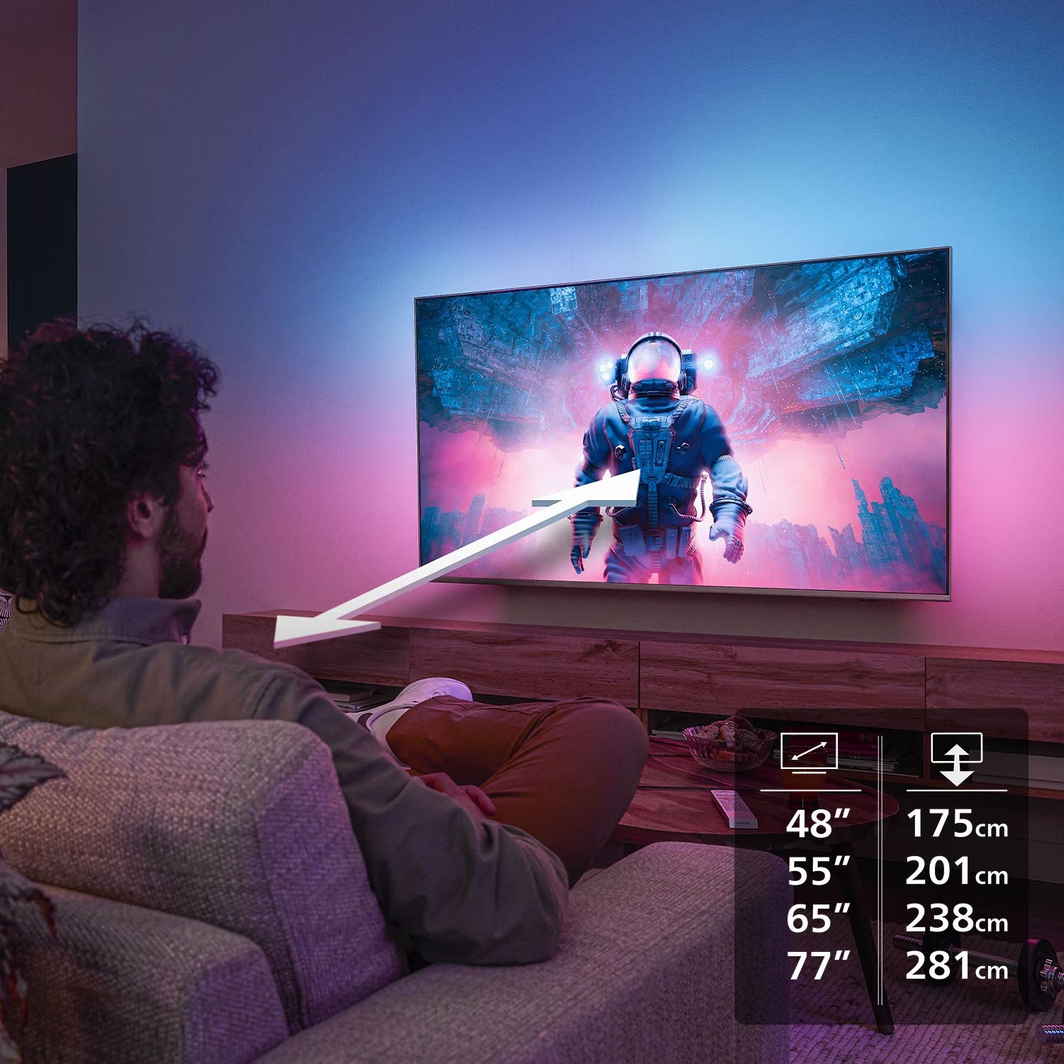 Philips 48OLED760 121,9 cm (48 Zoll) 4K-OLED-TV mit Ambilight