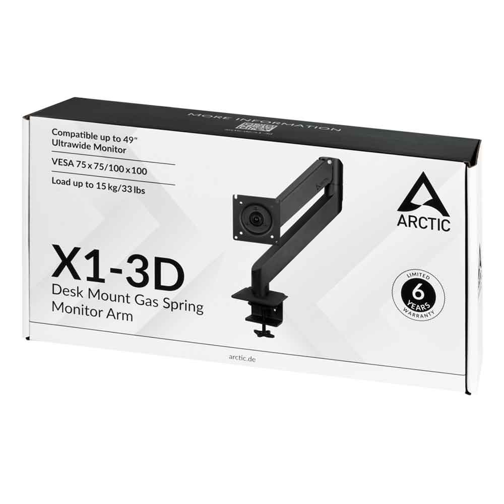 ARCTIC X1-3D Monitorarm mit Gasliftarm für einen Monitor für bis zu 40