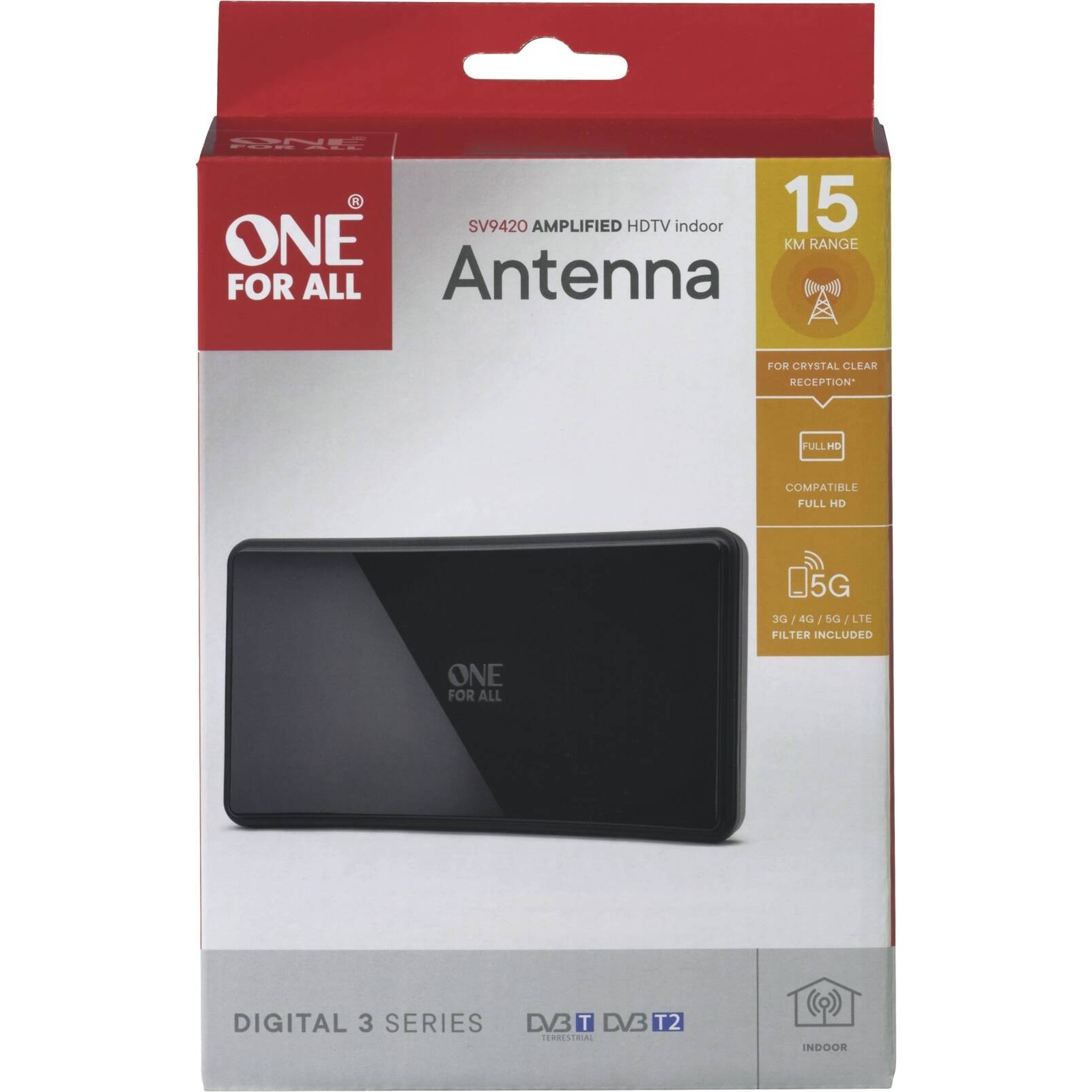 One for All SV9420-5G DVB-T2 Zimmerantenne schwarz