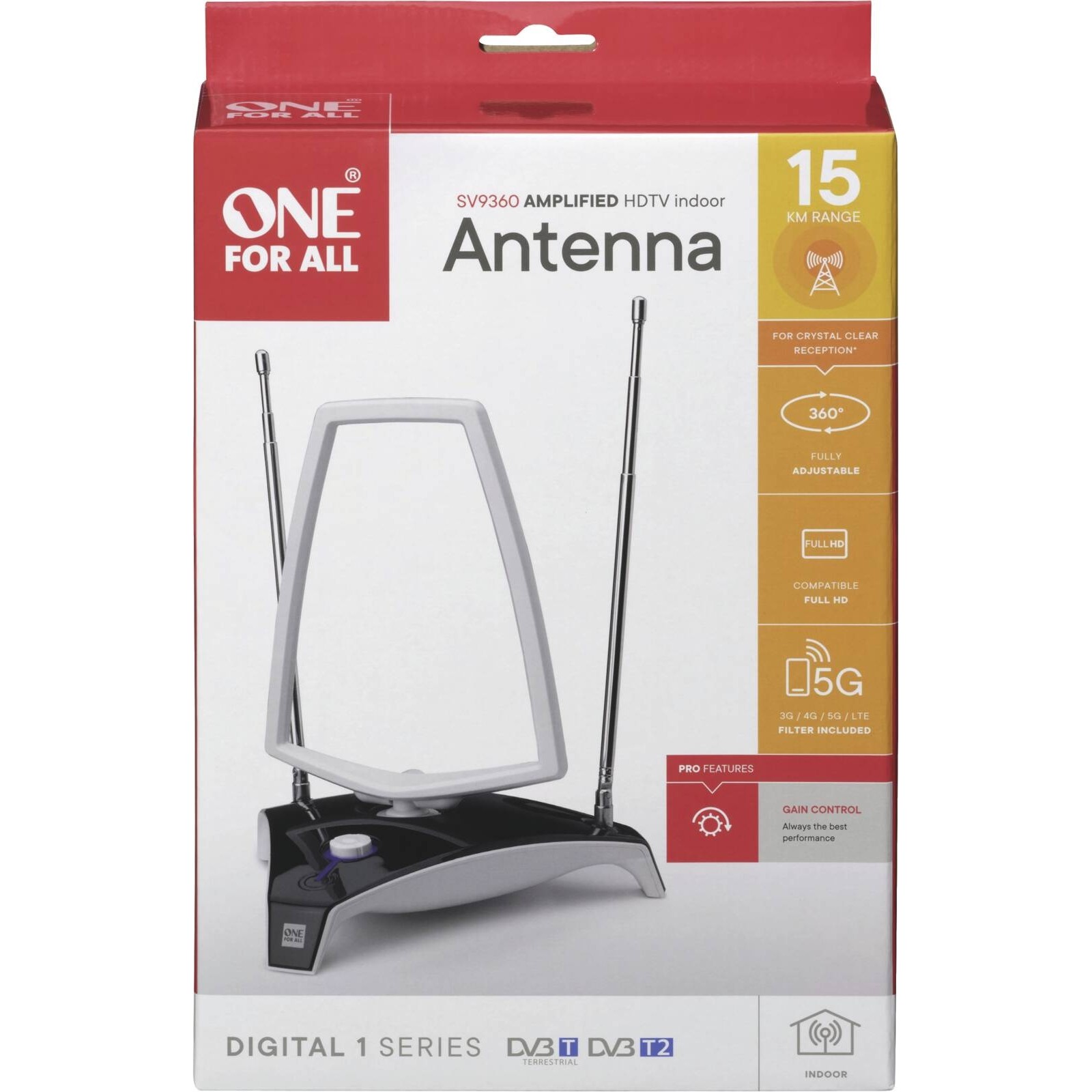 One for All SV9360-5G DVB-T2 Zimmerantenne weiß