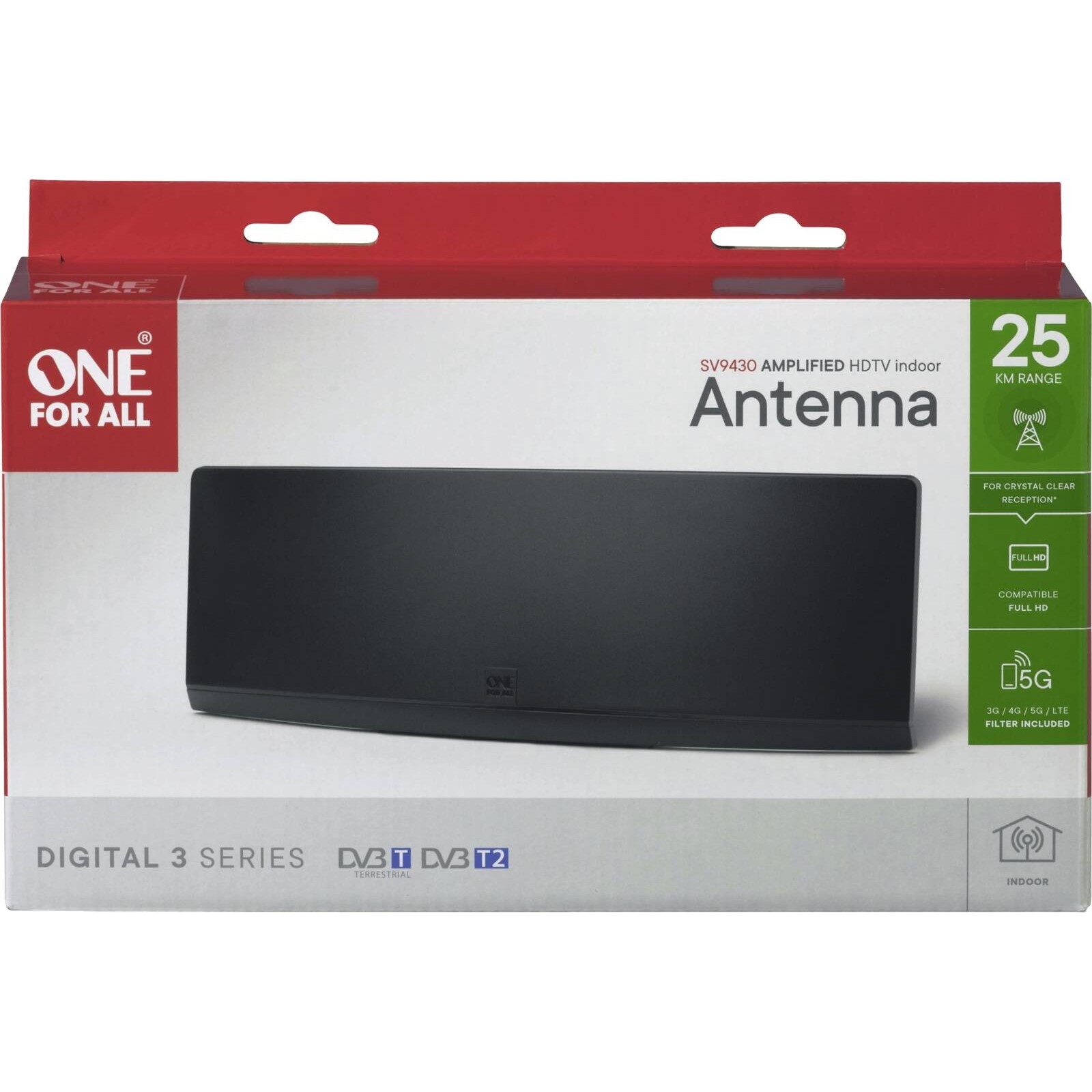 One for All SV9430-5G DVB-T2 Zimmerantenne schwarz