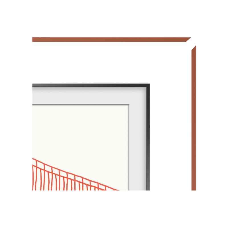 Samsung The Frame Rahmen 55 Zoll (VG-SCFA55TRCXC) in Terracotta, abgeschrägt [2021]