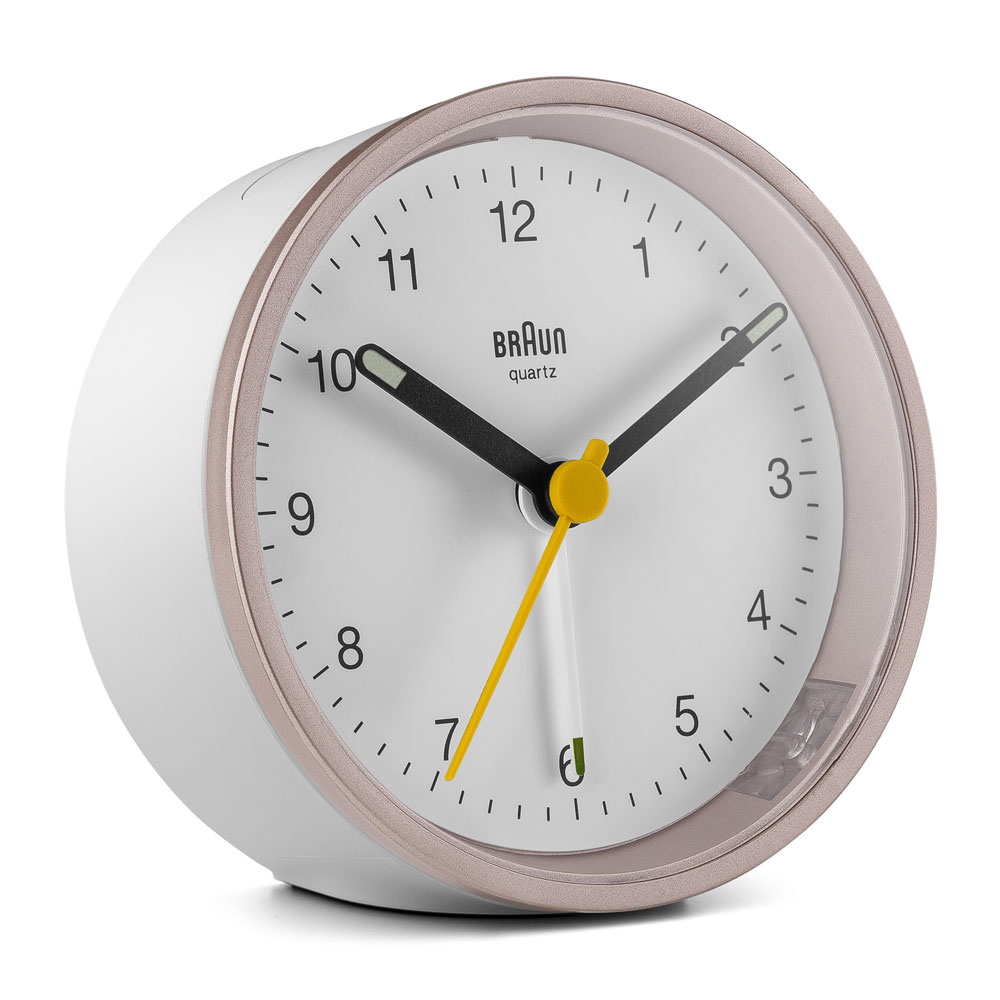 Braun BC12PW klassischer analoger Quarzwecker pink/weiß