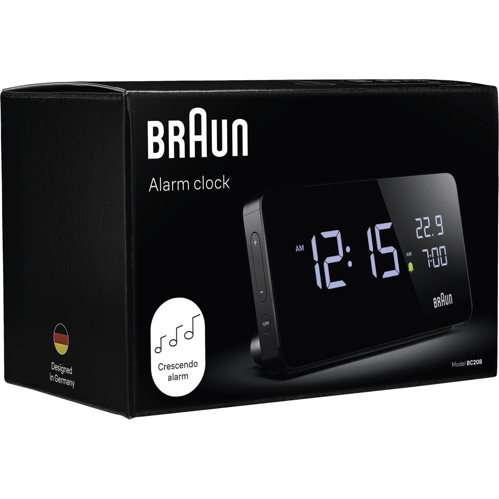Braun BC20B digitaler Wecker schwarz
