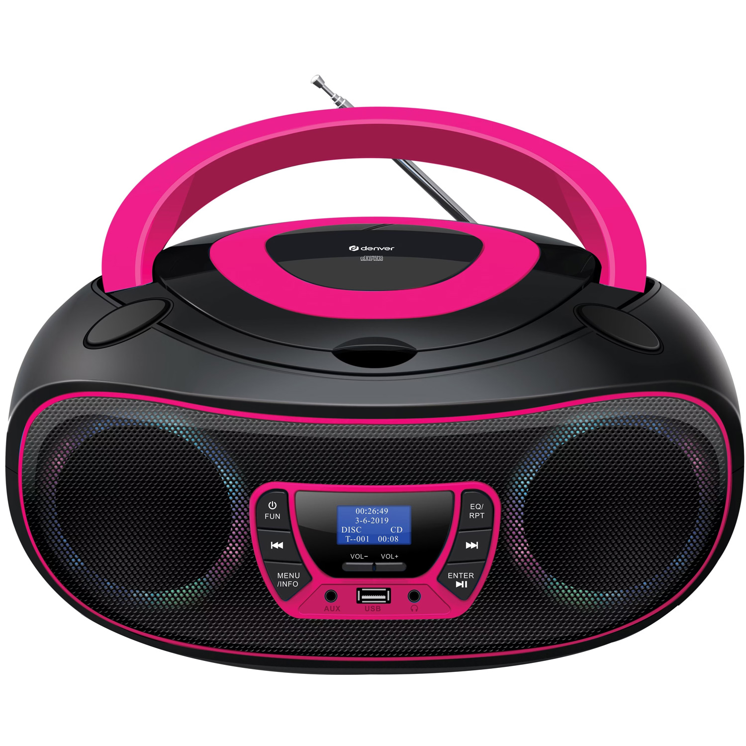 Denver TBD-212 DAB+ Radio Boombox pink