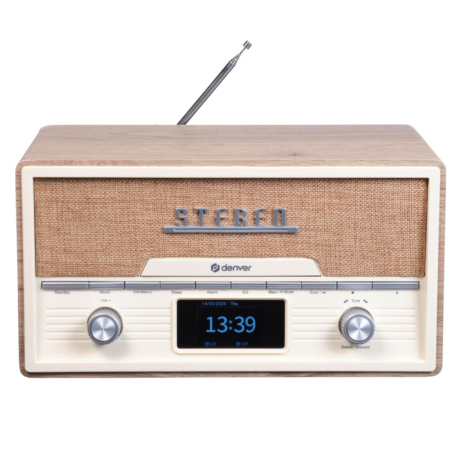 Denver MDA-525LW DAB+ Stereoanlage mit CD und Bluetooth helles holz