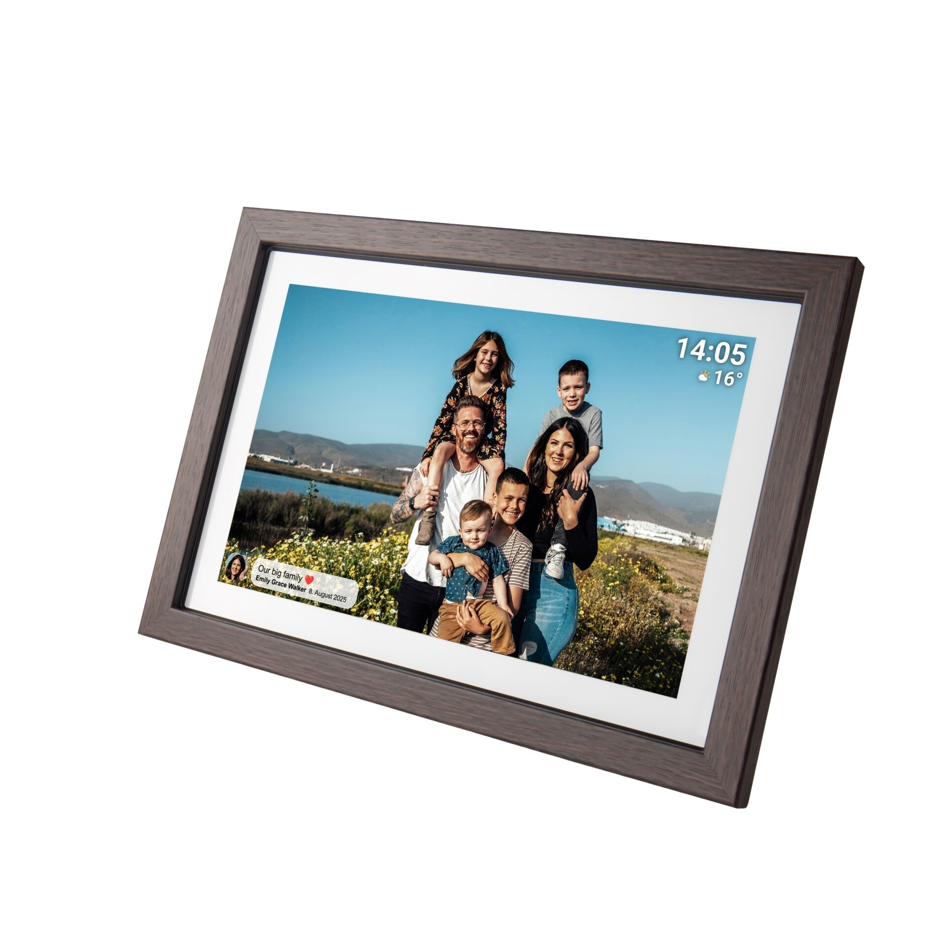 Denver PFF-1040DW 10,1 Zoll WiFi digitaler Bilderrahmen dunkles holz