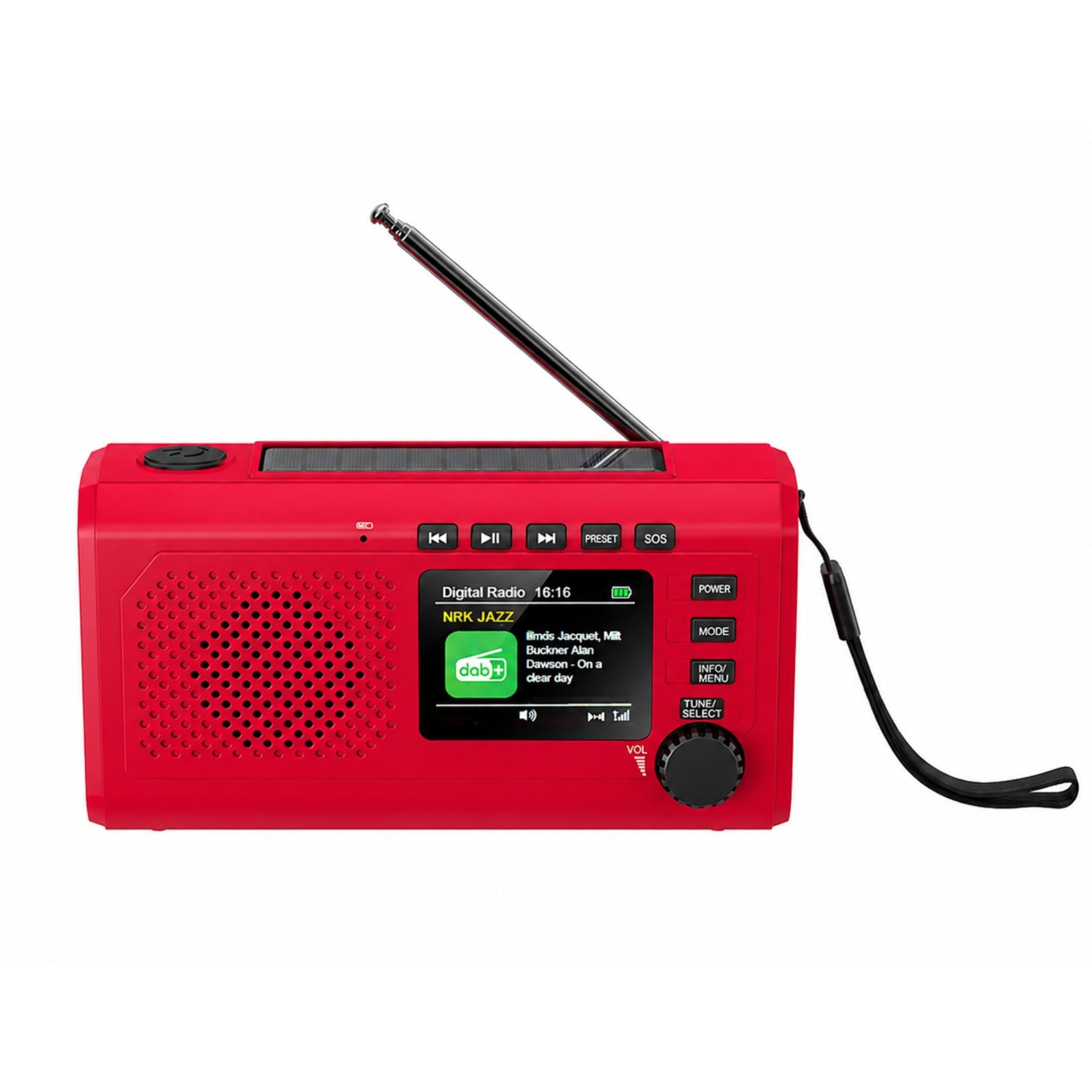 Reflexion TRA2757DAB+ SOS Notfallradio mit DAB+ und Bluetooth rot