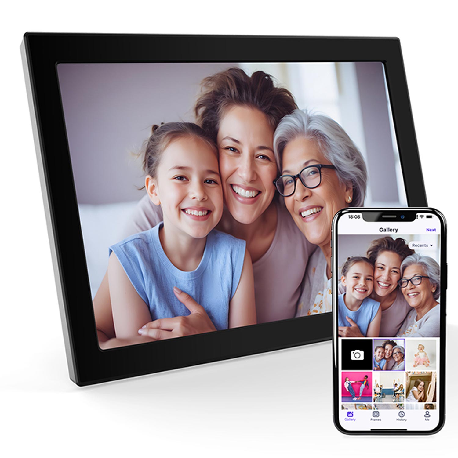 Xoro Digitaler Bilderrahmen WLAN 10,1" Multitouch IPS USB-C