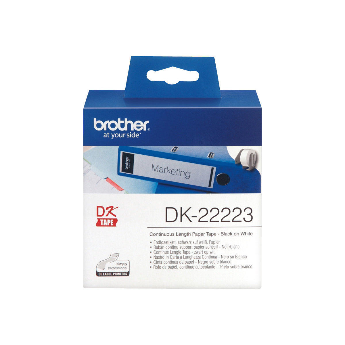 Brother DK-22223 Endlosetiketten schwarz/weiß